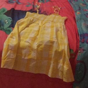 Yellow and white dress